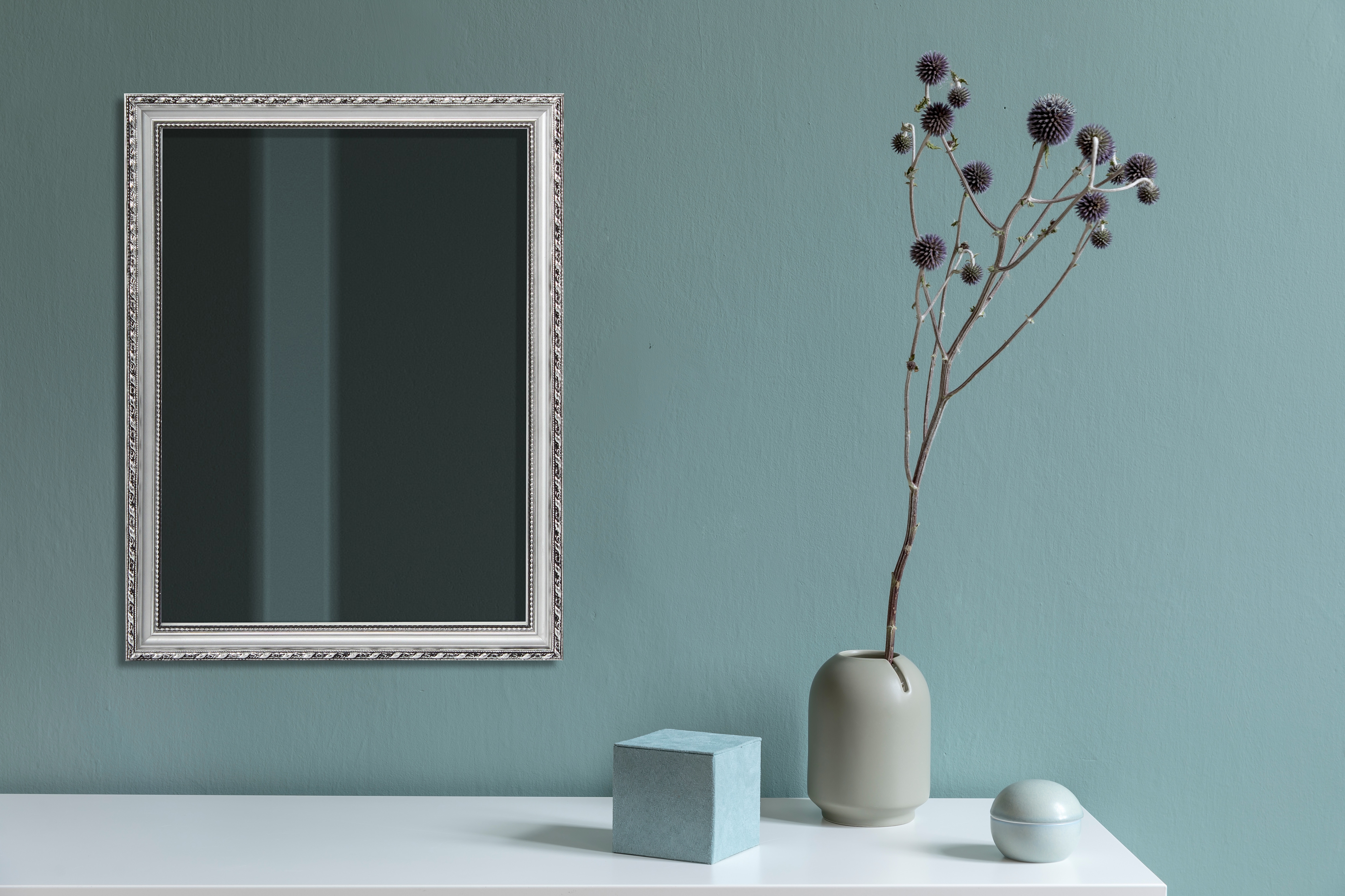 Dekospiegel MIRRORS AND MORE "LOLA", silber (silberfarben), B:34cm H:45cm T:2cm, Holzwerkstoff, Spiegel, Wandspiegel