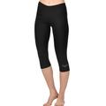 Leggings TRIGEMA "TRIGEMA Leggings 3/4 mit Kristallsteinen", Damen, Gr. XXXL, US-Größen, schwarz, 95% Baumwolle, 5% Elastan, Basic, Hosen