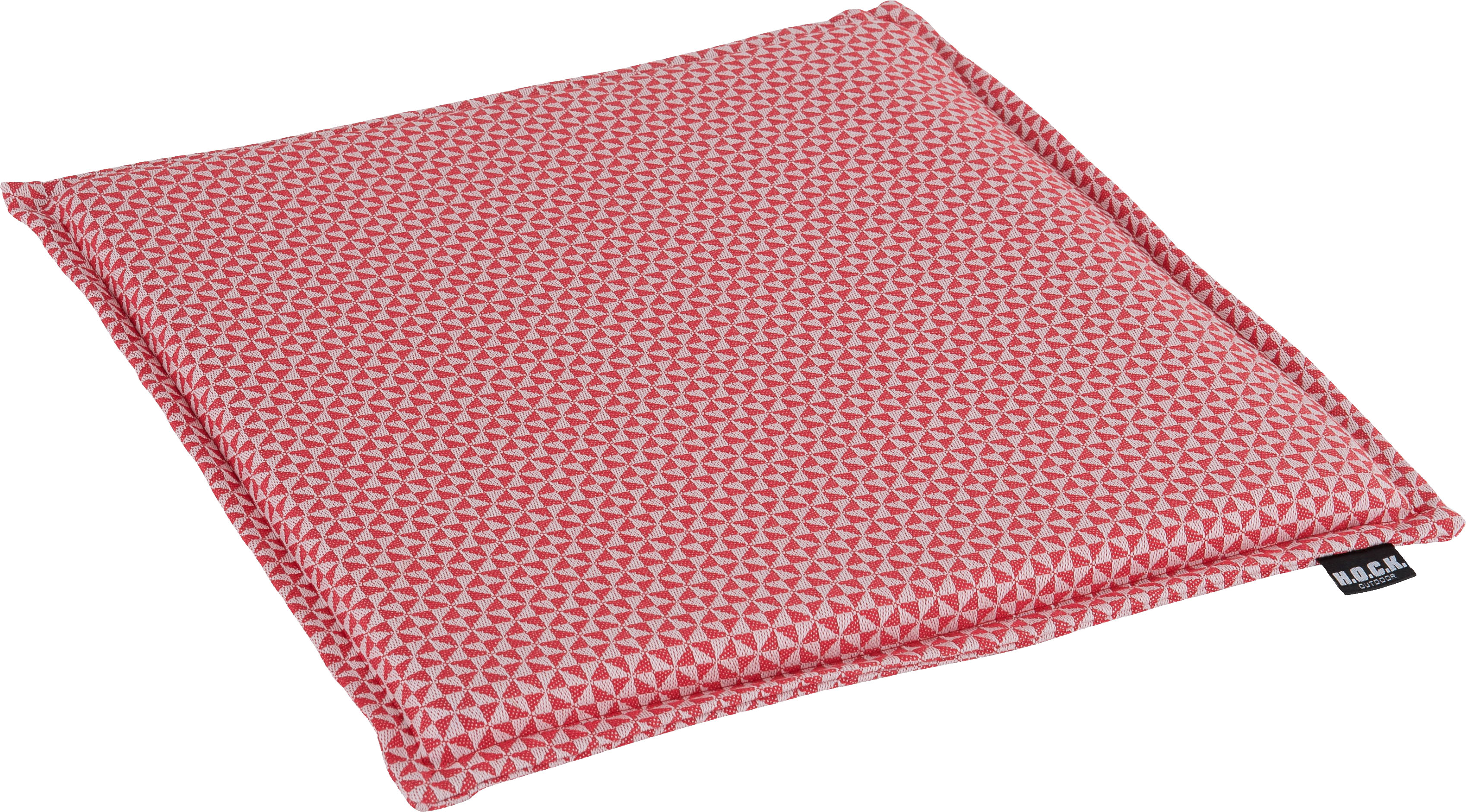 Sitzkissen H.O.C.K. "Pepe", rot (berry, rot, gemustert), B:35cm H:2cm L:35cm, Polyacryl, Dekokissen_Sitzkissen_Kissenhüllen, Outdoor geeignet Image