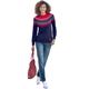 Norwegerpullover CASUAL LOOKS "Pullover" Gr. 46, bunt (nachtblau, kirsche, gemustert) Damen Pullover Norweger