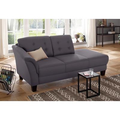 Recamiere HOME AFFAIRE "Trondheim", grau (anthrazit), B:197cm H:89cm T:90cm, Luxus-Microfaser (90% Polyester, 10% Polyamid), Struktur fein (100% Polyester), Flachgewebe (100% Polyester), Sofas, Longchair, freistehend, mit Federkern, Knopfheftung im... Image