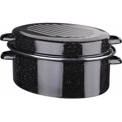 Bräter GSW, schwarz (schwarz, maße (breite x länge x höhe): 29,5 cm x 40 cm x 18 cm), B:29,5cm H:18cm L:40cm, Töpfe, Induktion