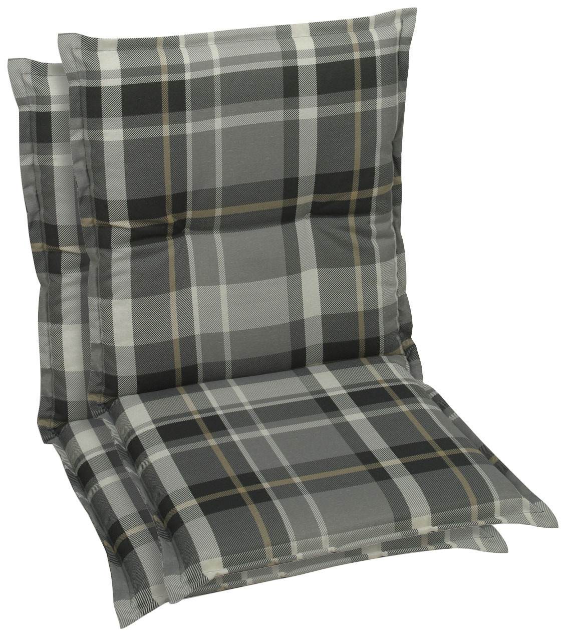 Sesselauflage GO-DE, grau (grau, creme, anthrazit), B:100cm H:5,5cm T:50cm, Bezug: 65% Polyester, 35% Baumwolle, Polsterauflagen