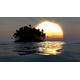 PAPERMOON Fototapete "Insel im Sonnenuntergang" Tapeten Gr. B/L: 3,50 m x 2,60 m, Bahnen: 7 St., bunt Fototapeten