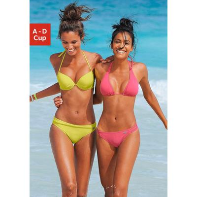Push-Up-Bikini-Top BUFFALO "Happy", Damen, Gr. 36, Cup A, gelb, Microfaser, Polyamid, unifarben, Bikini-Oberteile, in mehreren Trendfarben Image