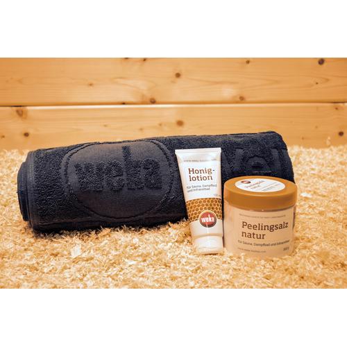 "WEKA Pflege-Geschenkset ""VERWÖHN DICH"" Hautpflegemittel Sauna-Wellness-Set Gr. 100 ml 500 g, grau (anthrazit) Weka"