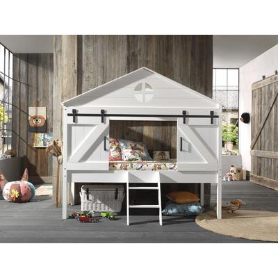 Kinderbett VIPACK "Barnie", weiß, B:97cm H:201,8cm L:218,3cm, Betten, Hausbett, Einzelbett