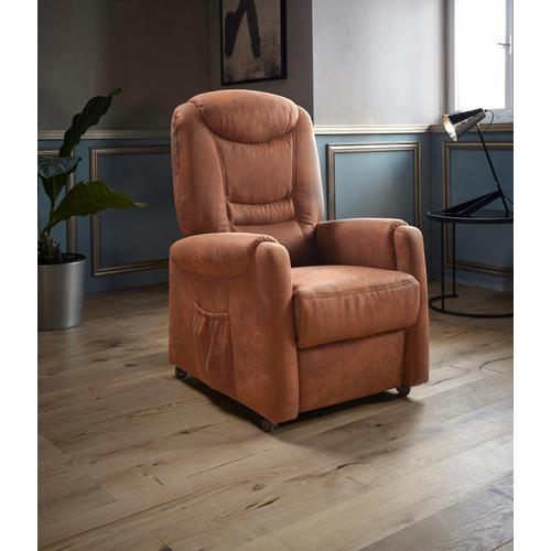 „TV-Sessel SIT&MORE „“Morten““ Sessel Gr. Luxus-Microfaser, 2-motorig-mit Aufstehhilfe, Aufstehhilfe, B/H/T: 76 cm x 113 cm x 78 cm, braun (cognac) Fernsehsessel und TV-Sessel Sessel in Größe M, wahlweise mit Motor Aufstehhilfe“