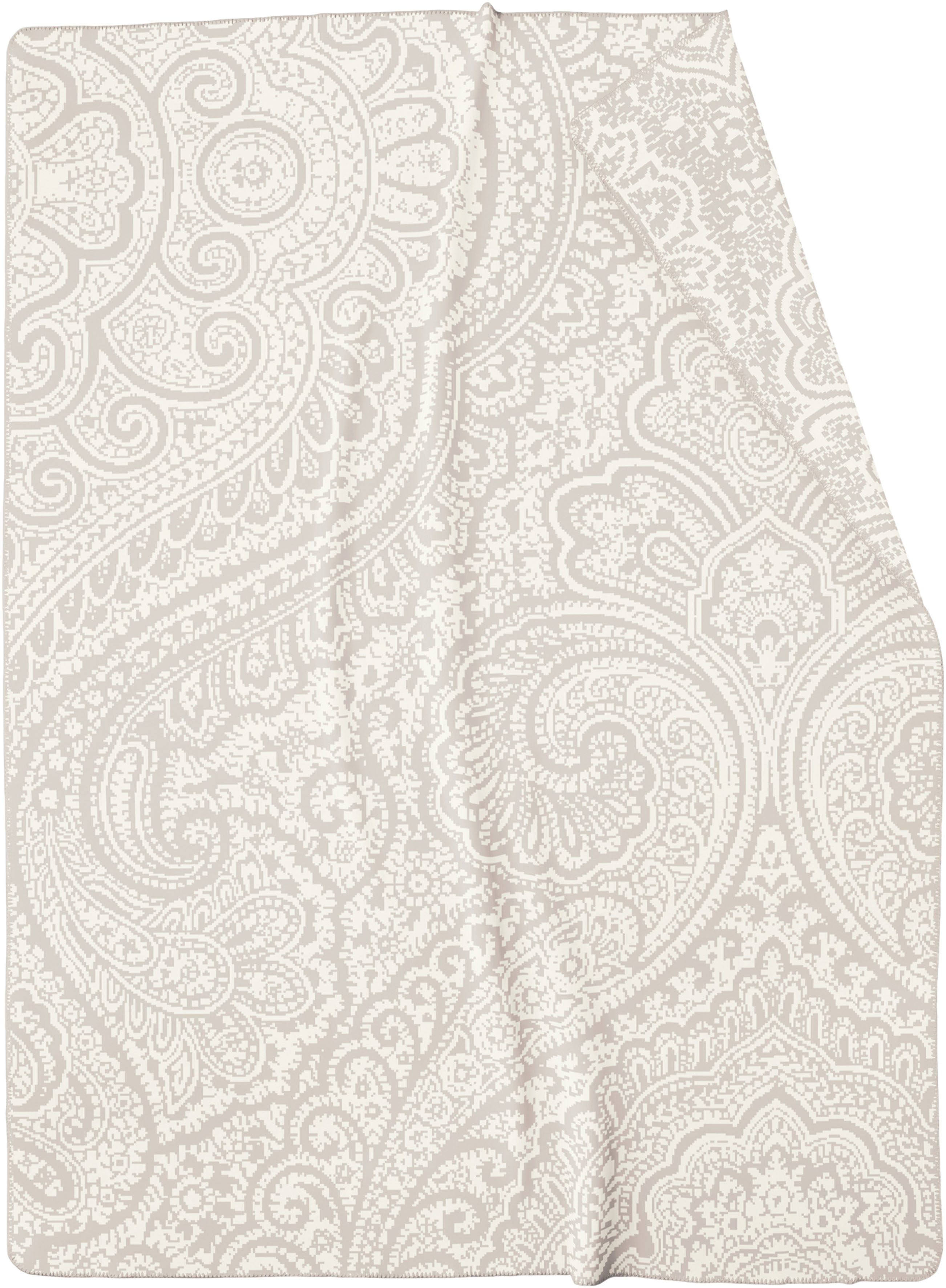 Wohndecke BIEDERLACK "Swinging Paisley", grau, B:150cm L:200cm, Mischgewebe, Wohndecken, mit zeitlosem Paisleymuster, Kuscheldecke Image