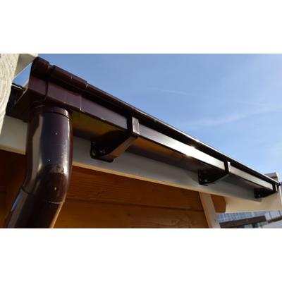 Kastendachrinne WEKA "Größe 4", braun, L:650cm, Kunststoff, Rinnen, braun, Für Pultdächer bis 650 cm