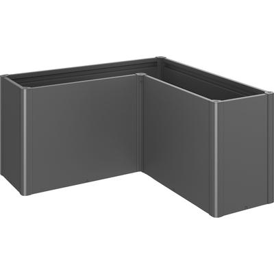 Hochbeet BIOHORT "Belvedere", grau (dunkelgrau, metallic), B:152cm H:77cm T:152cm, Stahlblech, Pflanzgefäße, BxTxH: 152x152x77 cm Image