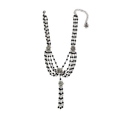 Kette mit Anhänger ALLGÄU REBELL "Peggy", Damen, Gr. one size, Metall, schwarz, Basic, Halsketten, mit kleinen Edelweiß Image