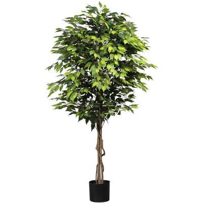 Kunstpflanze CREATIV GREEN "Ficus Benjamini", grün, B:108cm H:180cm, Polyester, Kunststoff, Kunstpflanzen Image
