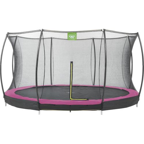 „Gartentrampolin EXIT „“Silhouette Ground““ Trampoline Gr. Ø 427 cm, rosa (schwarz) Kinder Trampoline mit Sicherheitsnetz“