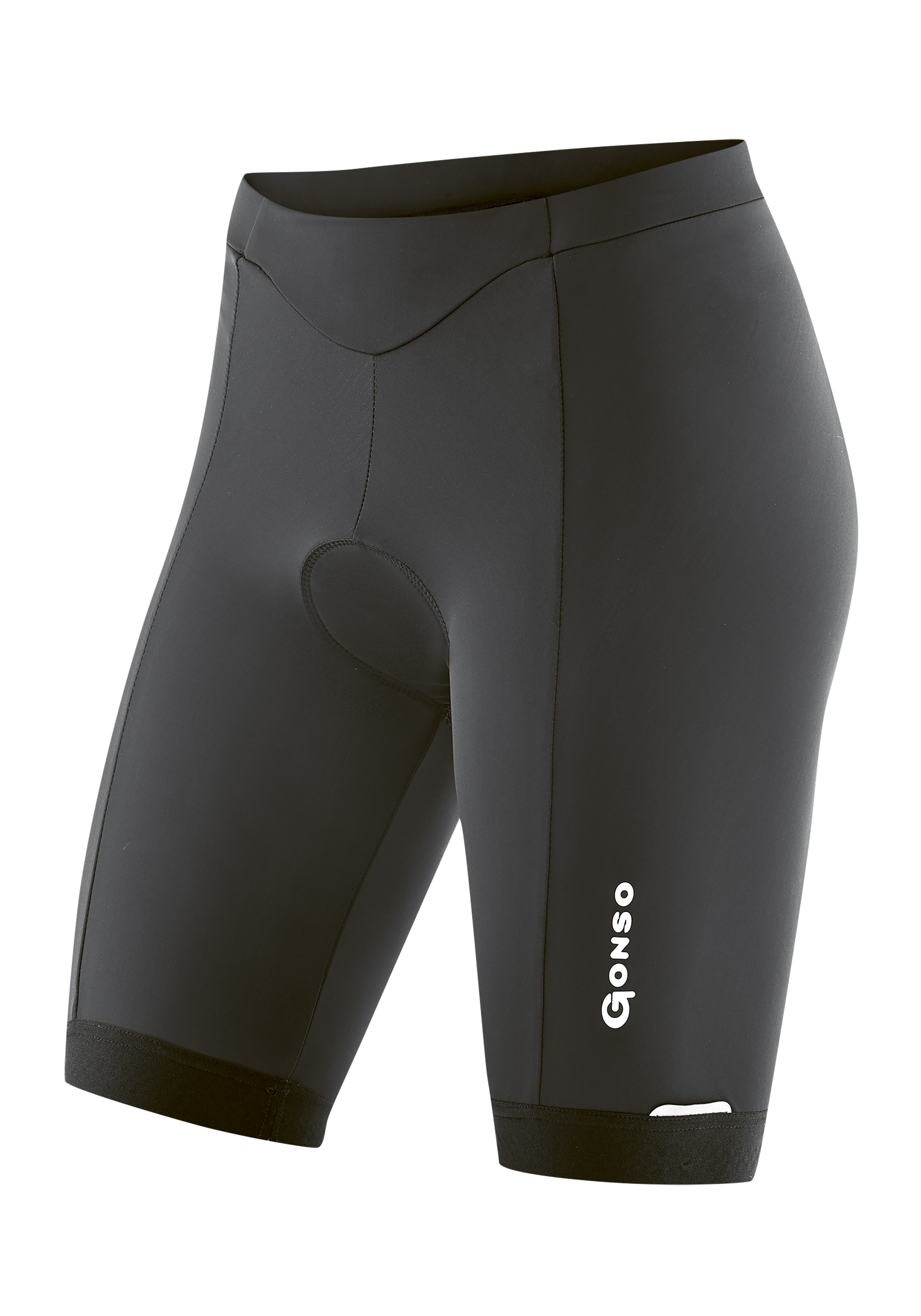 Fahrradhose GONSO "Fortuna", Damen, Gr. 44, Normalgrößen, schwarz, 80% Polyester, 20% Elastan, Hosen, kurze Damen Radlerhose mit Sitzpolster, strapazierfähige Radhose Image