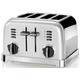 CUISINART Toaster "CPT180SE" extra breite Toastschlitze, Retro Design silberfarben (frosted pearl silber) Toaster