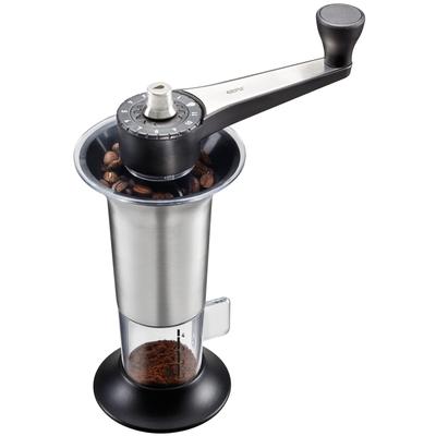 GEFU Kaffeemühle LORENZO, Kegelmahlwerk, mit 11 Mahlstufen, aus hochwertigem Edelstahl und Kunststoff silberfarben Kaffee Espresso Haushaltsgeräte