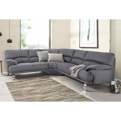 Ecksofa TRENDMANUFAKTUR "Cecilia II, in italienischen Design, bequem, hoher Sitzkomfort, L-Form", grau (hellgrau), B:280cm H:87cm T:240cm, Microfaser Vintage (100% Polyester), Struktur (100% Polyester), Struktur fein (100% Polyester), Sofas,... Image