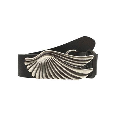 Ledergürtel, Damen, Gr. 120, schwarz, Leder, RETTUNGSRING BY SHOWROOM 019, unifarben, modisch, Gürtel, mit austauschbarer Schließe »Flügel«, 4cm Image