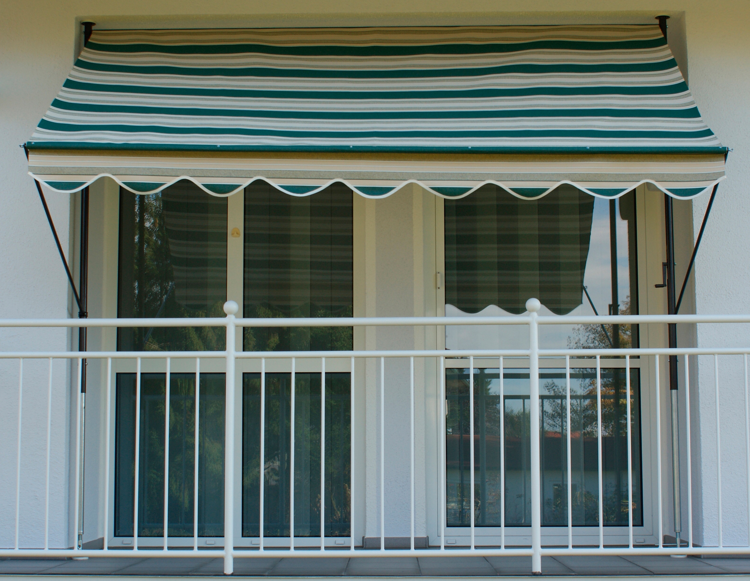 Klemmmarkise, grün (grün, beige), B:400cm, Polyacryl, ANGERER FREIZEITMÖBEL, Markisen, grün/beige, Ausfall: 150 cm, versch. Breiten Image