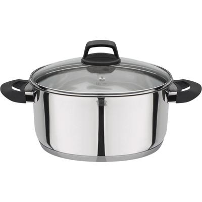 Bratentopf GSW "Como", silber (edelstahlfarben), H:11,5cm Ø:24cm, Töpfe, Induktion