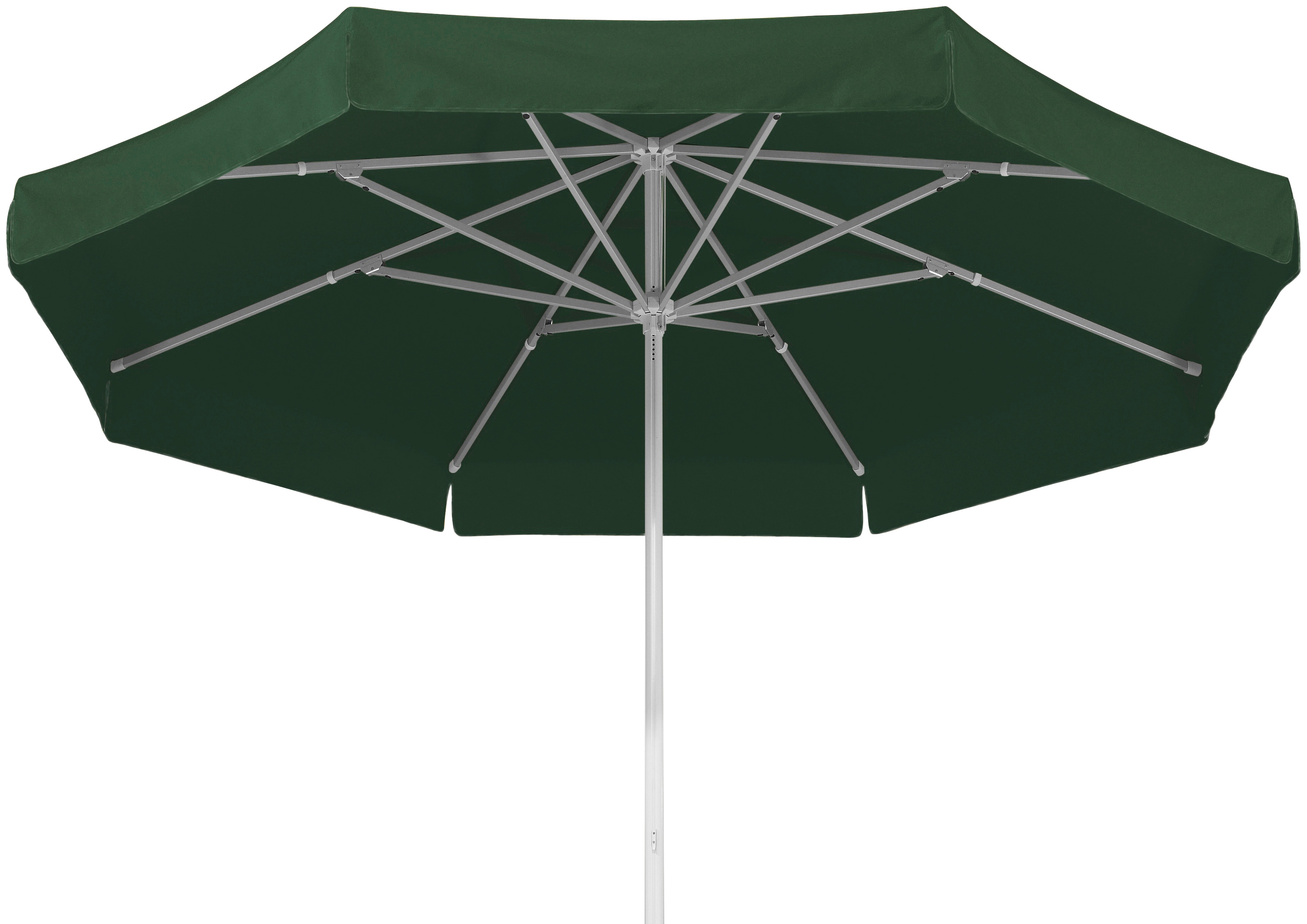 Marktschirm SCHNEIDER SCHIRME "Jumbo", grün (dunkelgrün), Obermaterial: 100% Polyester, Standschirme, ØxH: 400x295 cm, Aluminium/Polyester