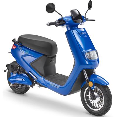 E-Mofaroller BLU:S "XT2000", blau, Elektromotorroller, 25 km/h, bis zu 59 km Reichweite, mit Straßenzul., 2 Sitzplätze, für Erwachsene, B:70cm H:112cm L:167cm