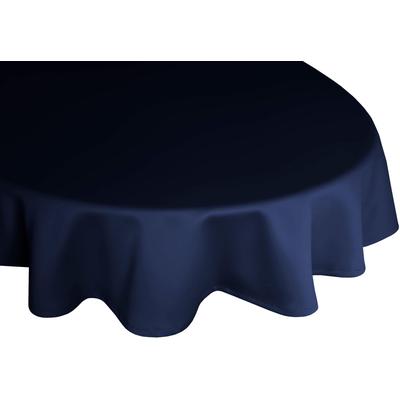 Tischdecke WIRTH "NEWBURY" Gr. 2, blau (nachtblau), B:130cm L:190cm, Polyester, Baumwolle, Tischdecken, oval Image