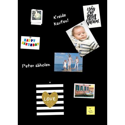 Tafelfolie QUEENCE "Magnetisches Memo-Board", schwarz (farbe bild(er): schwarz), B:50cm H:70cm, Bilder, magnetische Tafelfolie, Tafel, selbstklebend Image