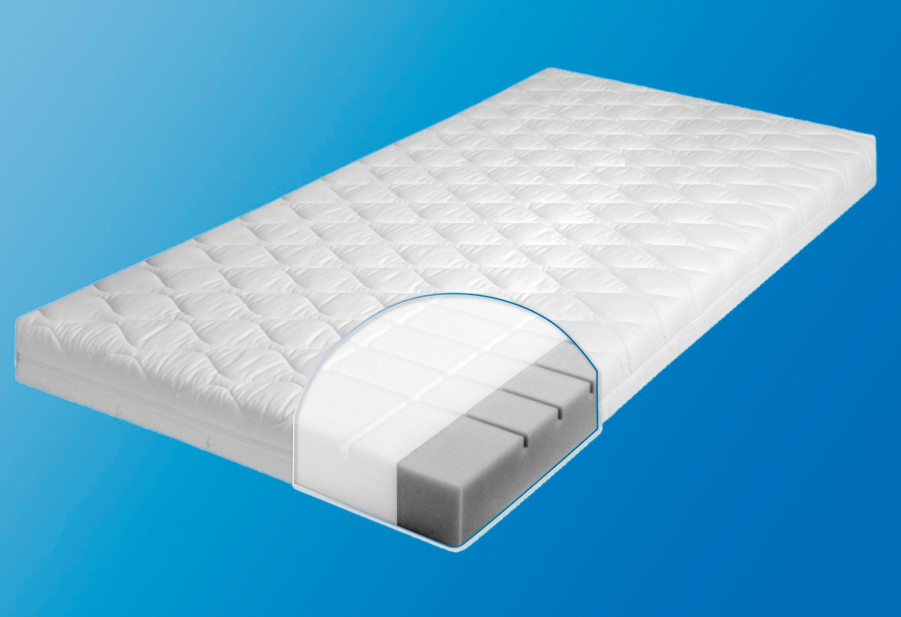 Babymatratze JULIUS ZÖLLNER "Joy, Matratze 60x120, 70x140 cm", Kinder, Gr. 1 (0 kg - 65 kg), 8cm, Polyester Bezug, Material oben: Baumwolle,Polyester Material unten: Baumwolle,Polyester, B/L: 70cm x 140cm, 1 Stk., weiß, Bezug: 65% Polyester, 35%...