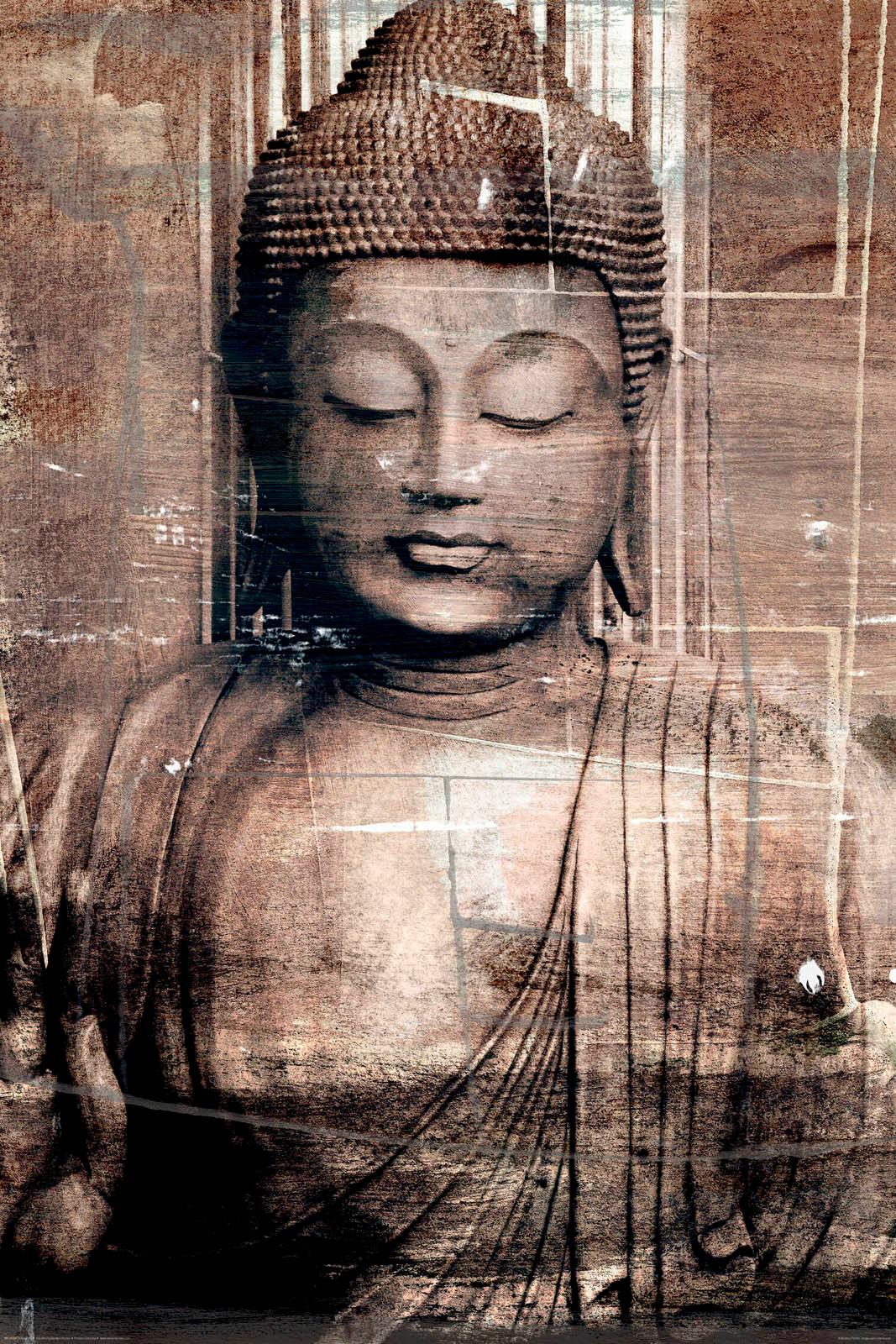 Deco-Panel REINDERS "Buddha", braun (farbe bild(er): braun), B:60cm H:90cm, MDF, Bilder, 60/90 cm Image