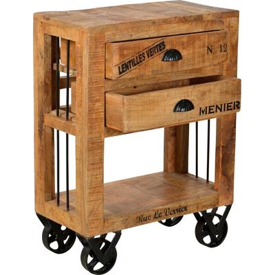 Küchenwagen SIT "Rustic", beige (natur, antik), B:60cm H:80cm T:30cm, Rollwagen, mit schwarzen Schriftzügen, Shabby Chic, Vintage Image