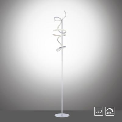 JUST LIGHT LED Stehlampe "CURLS", silber (silberfarben), Ø 22cm H: 156cm, Lampen