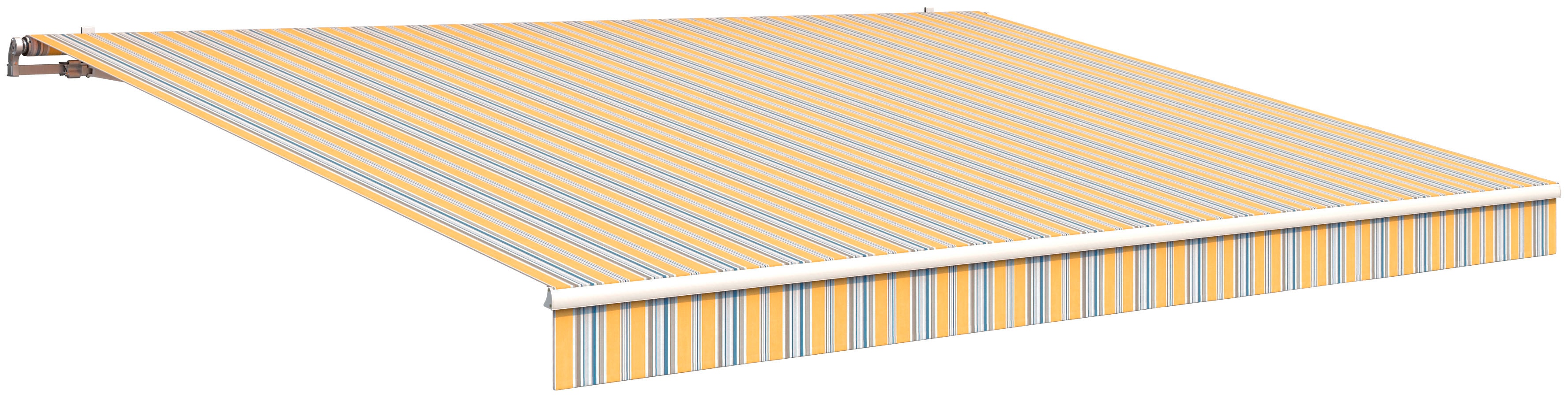 Gelenkarmmarkise WISMAR Gr. 10, bunt (grau, blau, gelb), B:550cm, Polyacryl, Markisen, B: 550 cm, in versch. Ausfällen und Dessins Image
