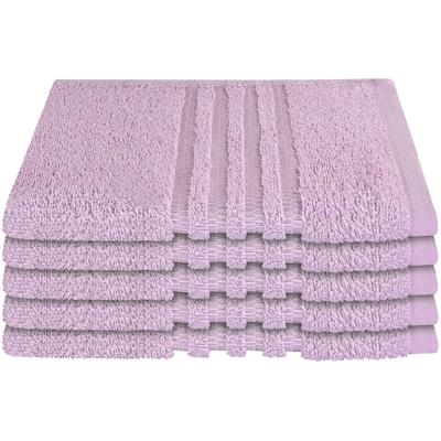 Gästehandtuch SCHIESSER "Milano aus 100% Baumwolle mit eleganter Bordüre in Hoch-Tief-Optik", rosa, B:30cm L:50cm, Frottier, Frottier, Handtücher (Packung), Made in Green Image