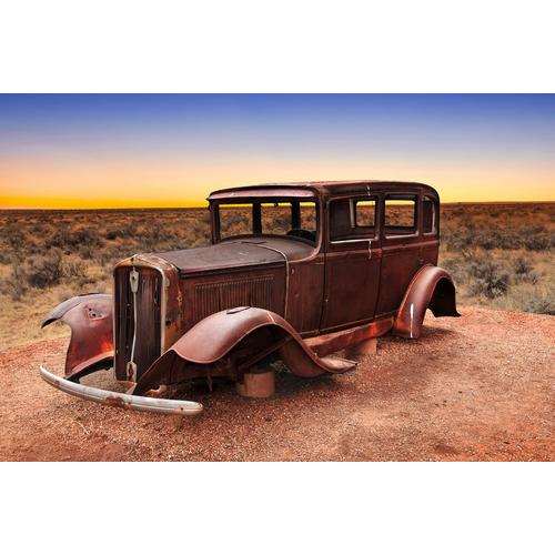 „PAPERMOON Fototapete „“Rout 66 Oldtimer““ Tapeten Gr. B/L: 3,50 m x 2,60 m, Bahnen: 7 St., bunt Fototapeten“