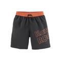 Badeshorts KANGAROOS "Adams Kids" Gr. 158/164, N-Gr, orange (schwarz, orange) Kinder Badehosen Bekleidung