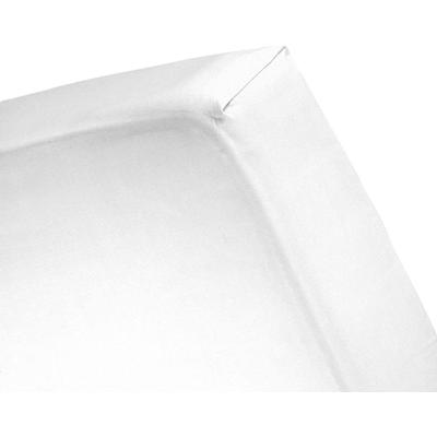 Spannbettlaken CINDERELLA "Spannbettlaken (bis 25 cm)", weiß, B:70cm L:200cm, Jersey, Obermaterial: 100% Baumwolle, Laken, Elastizität für ein glatt bezogenes Bett Image