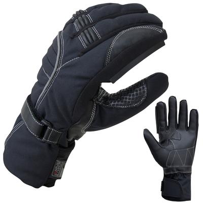 Motorradhandschuhe PROANTI Handschuhe Gr. XL, schwarz Winter Regenhandschuhe mit Visierwischer, wasserdicht