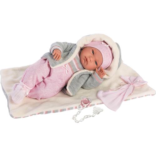 "Babypuppe LLORENS ""Nica, 40 cm"" Puppen rosa (rosa, grau) Kinder Altersempfehlung Puppen Made in Europe"