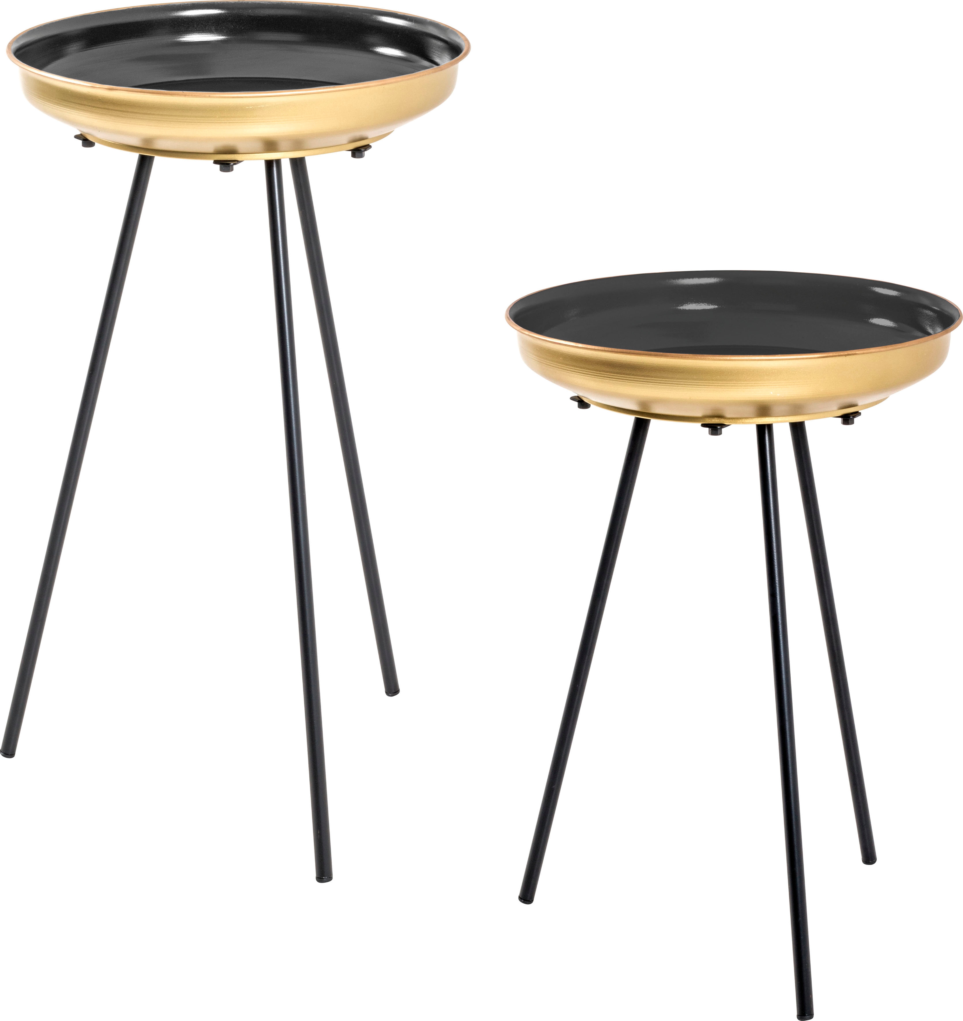 Satztisch HAKU, schwarz (schwarz, gold, schwarz, schwarz, gold), Tische