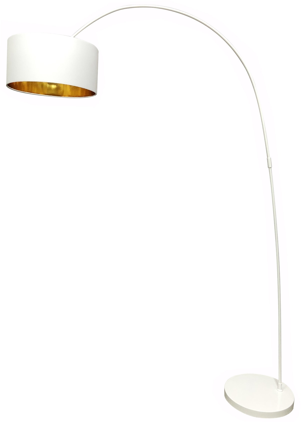 SALESFEVER Bogenlampe "Luca", gold (weiß, goldfarben), 1, Ø 40cm H: 201cm, Leuchten