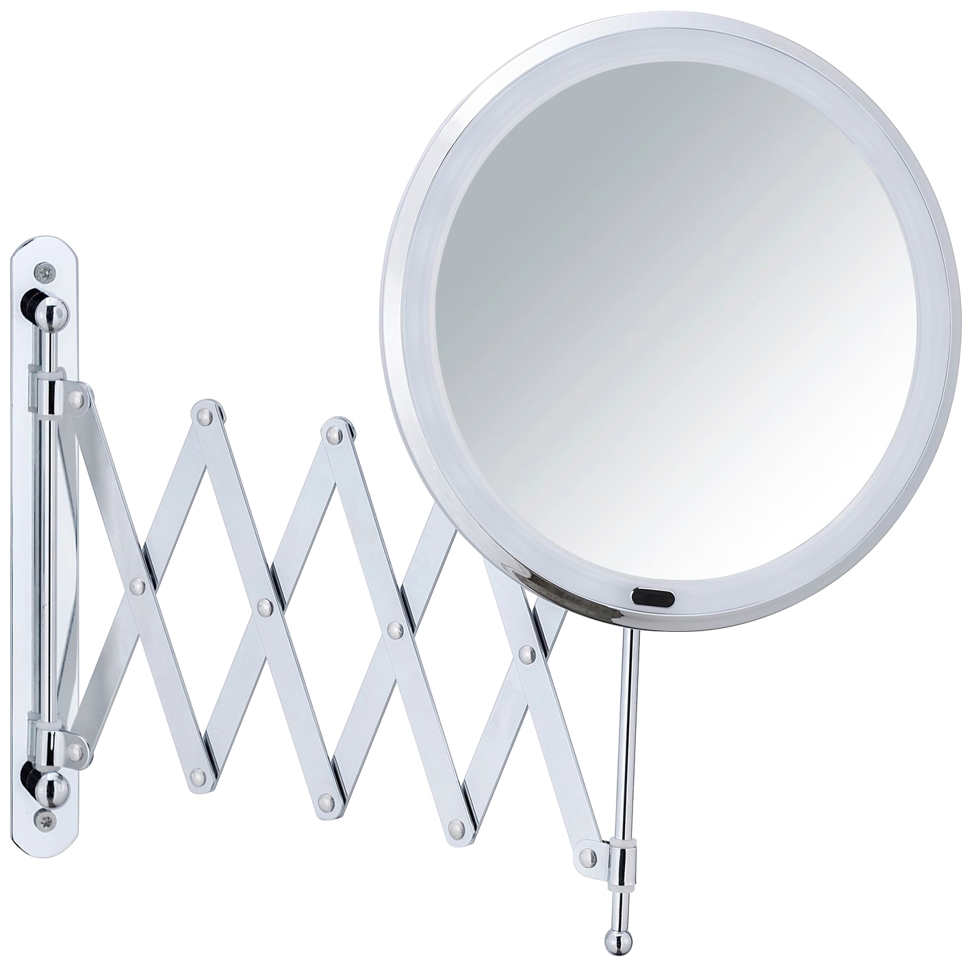 Wandspiegel WENKO "Barona", grau (chromfarben), B:20cm, Metall, Spiegel, Wandspiegel