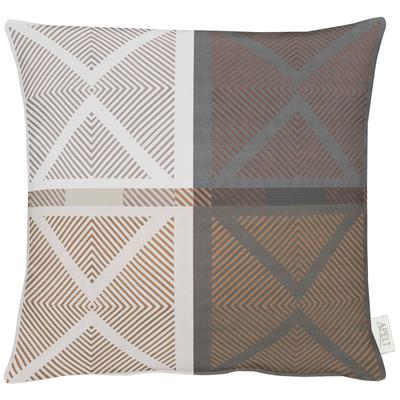 Dekokissen APELT "VERONA2" Gr. 1, braun (braun, gemustert), B:48cm L:48cm, Polyester, Dekokissen_Sitzkissen_Kissenhüllen, Kissenhülle mit Füllung, 1 Stück Image