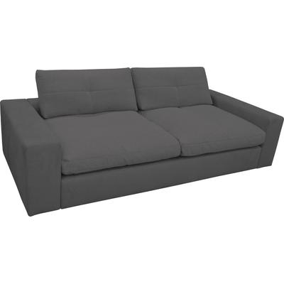 Big-Sofa ALINA "Sandy" Sofas Gr. B/H/T: 265 cm x 84 cm x 123 cm, Chenille EQE, grau (grau eqe 79) XXL Sofas in Cord, mit losen Sitz und Rückenkissen