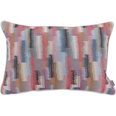 Dekokissen H.O.C.K. "Howy", bunt (rot, blau, schwarz, gemustert), B:40cm H:10cm L:60cm, Baumwolle, Polyester, Dekokissen_Sitzkissen_Kissenhüllen, mit weißem Keder, Kissenhülle mit Füllung, 1 Stück Image