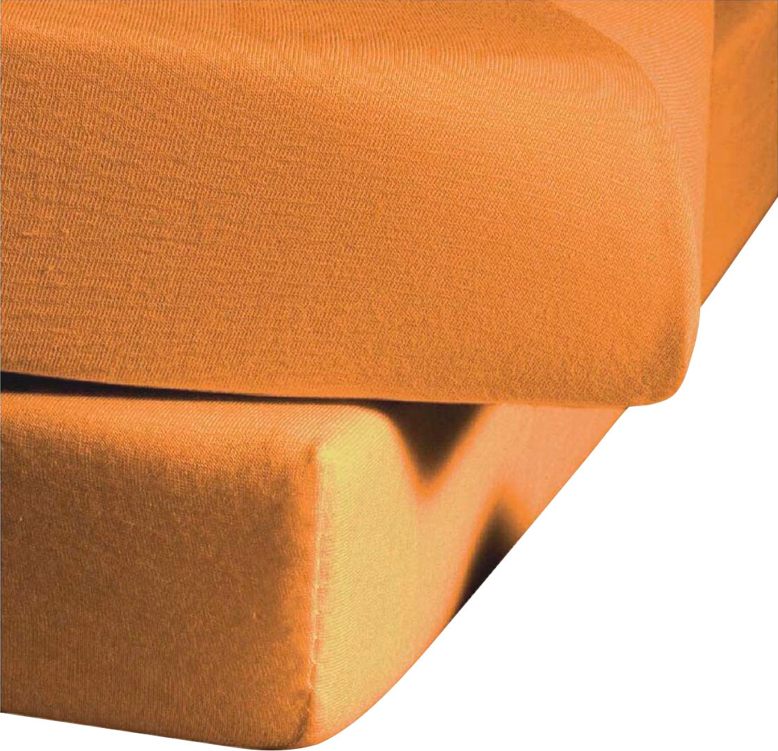 Spannbettlaken FLEURESSE "Ines hochwertiger Jersey aus reiner Baumwolle", beige, B:120cm L:200cm, Jersey, Obermaterial: 100% Baumwolle, Bettlaken, aus Baumwolle, für Matratzen bis 23 cm Höhe, Bettlaken, Spannbetttuch