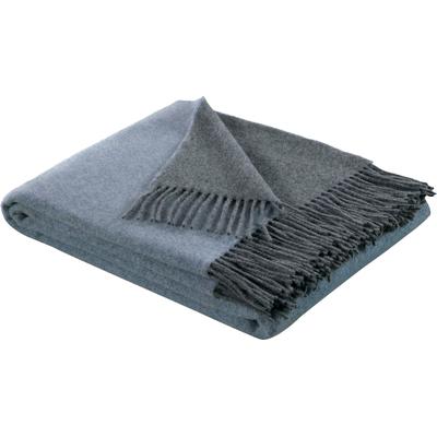 Plaid BIEDERLACK "Cashmere-Plaid", blau (blau, grau), B:130cm L:170cm, Wolle, Kaschmir, Wohndecken, Plaid Soft Impression, Biederlack, im Doubleface-Look, Kuscheldecke Image