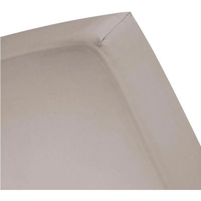 Spannbettlaken CINDERELLA "Spannbettlaken (bis 25 cm)", grau (taupe), B:160cm L:200cm, Renforcu00e9, Obermaterial: 100% Baumwolle, Laken, Fühlt sich angenehm auf der Haut an Image