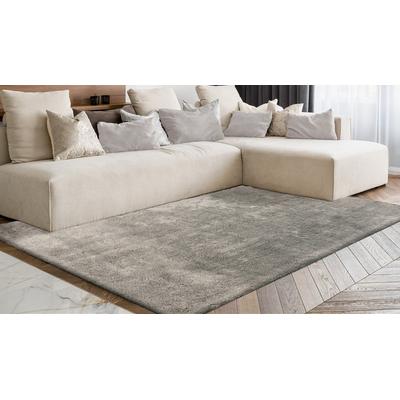 Hochflor-Teppich CALO-DELUXE "Vossi 111" Gr. 6, silber (silberfarben), B:200cm H:40mm L:290cm, Kunstfaser, Teppiche, besonders weich durch Microfaser, Wohnzimmer Image